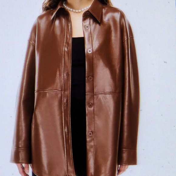 BABATON Pelli Shirt Jacket Burgandy Size Medium- FCM30